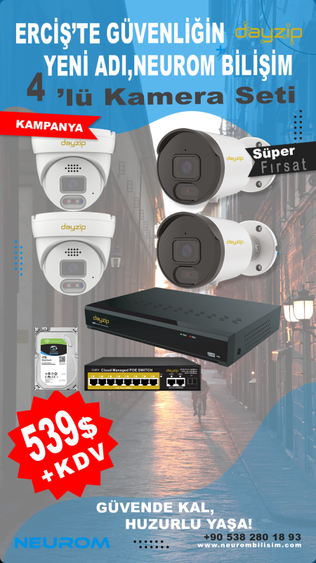 4 Kameralı Kurulum Paketi