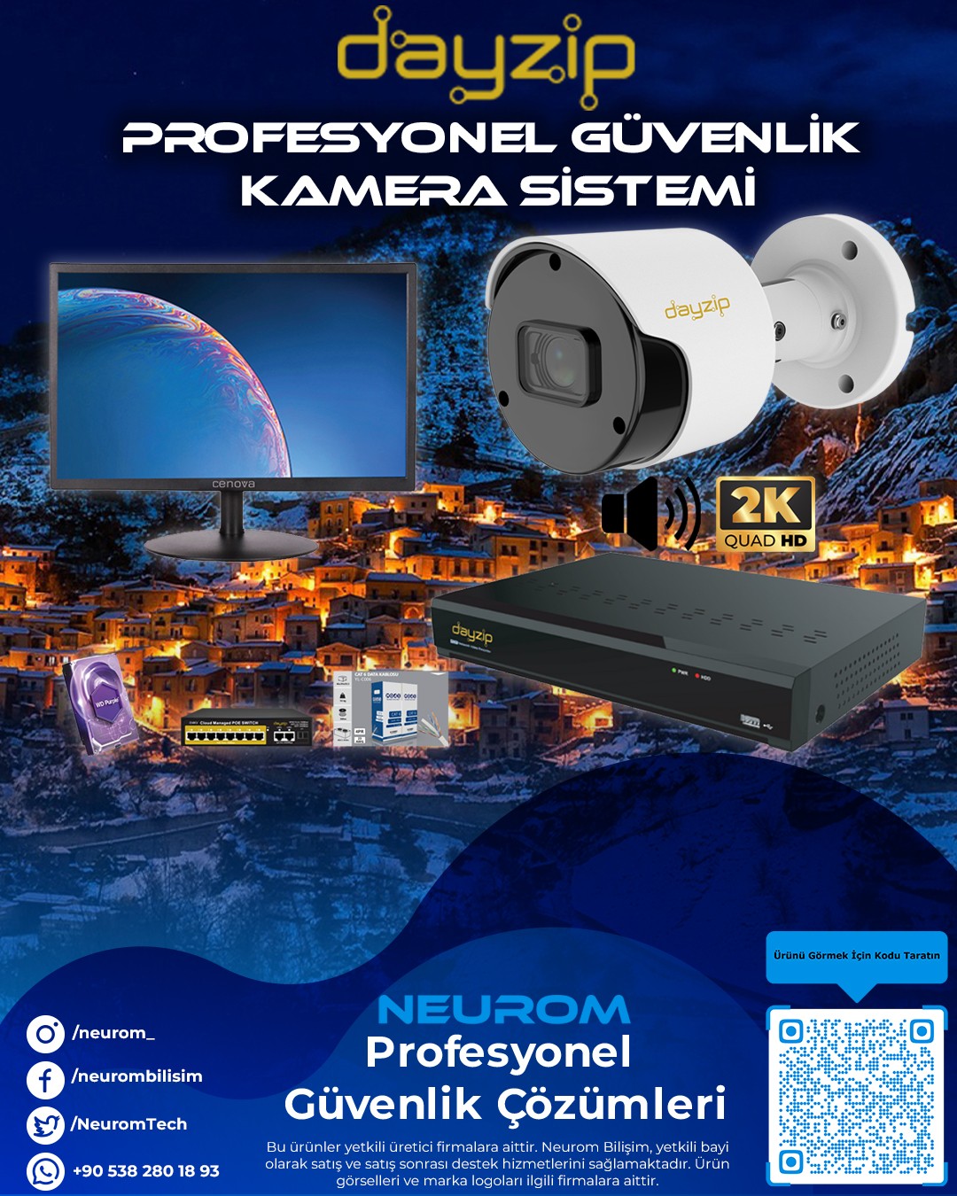 IP Kamera Güvenlik Seti | 1 Kameralı NVR Sistem